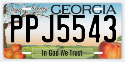 GA license plate PPJ5543