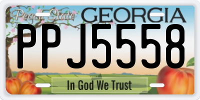 GA license plate PPJ5558