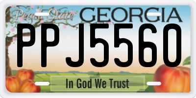 GA license plate PPJ5560