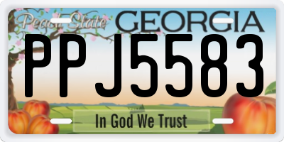 GA license plate PPJ5583