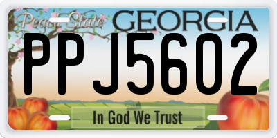 GA license plate PPJ5602