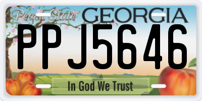 GA license plate PPJ5646