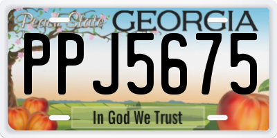 GA license plate PPJ5675