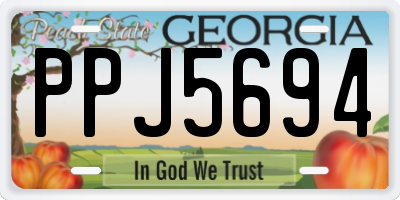 GA license plate PPJ5694