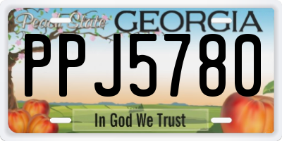 GA license plate PPJ5780