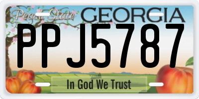 GA license plate PPJ5787