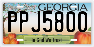 GA license plate PPJ5800