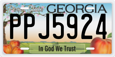 GA license plate PPJ5924