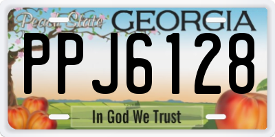 GA license plate PPJ6128
