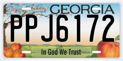 GA license plate PPJ6172
