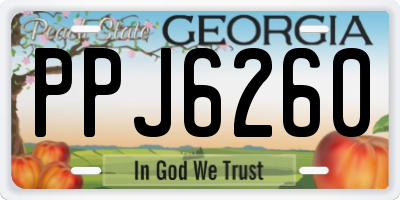 GA license plate PPJ6260