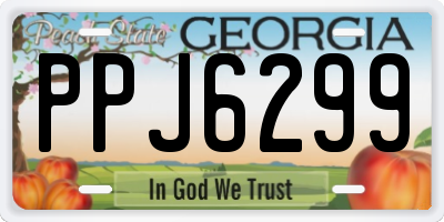 GA license plate PPJ6299