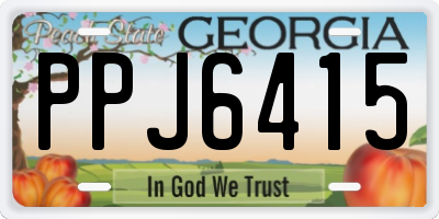 GA license plate PPJ6415