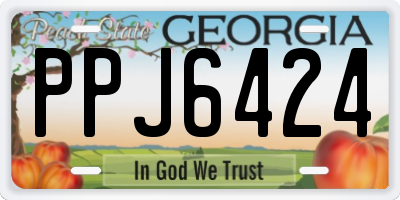 GA license plate PPJ6424