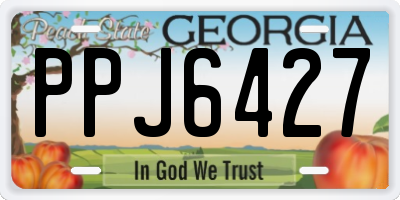 GA license plate PPJ6427