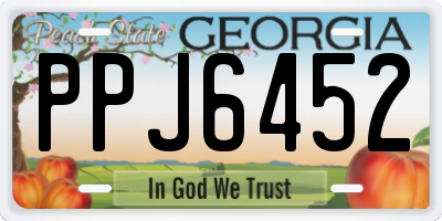 GA license plate PPJ6452