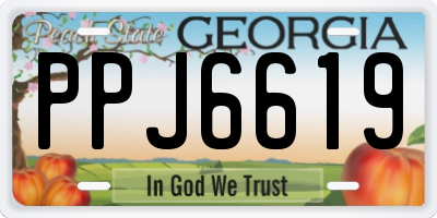 GA license plate PPJ6619
