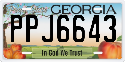 GA license plate PPJ6643