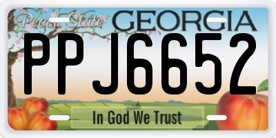 GA license plate PPJ6652