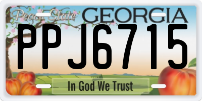 GA license plate PPJ6715