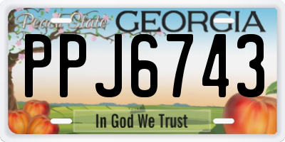 GA license plate PPJ6743