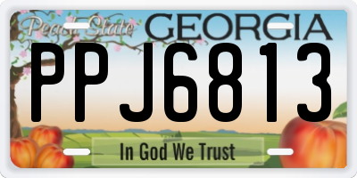 GA license plate PPJ6813