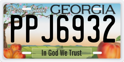 GA license plate PPJ6932