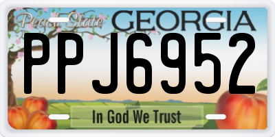 GA license plate PPJ6952