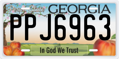 GA license plate PPJ6963