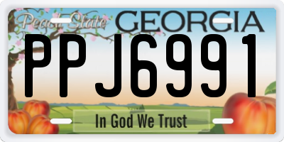 GA license plate PPJ6991