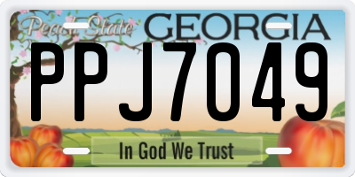 GA license plate PPJ7049