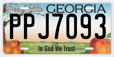 GA license plate PPJ7093