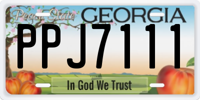 GA license plate PPJ7111