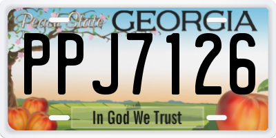 GA license plate PPJ7126