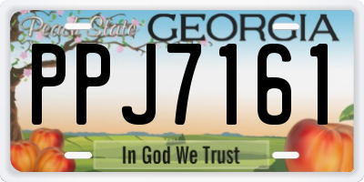 GA license plate PPJ7161