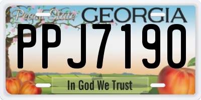 GA license plate PPJ7190
