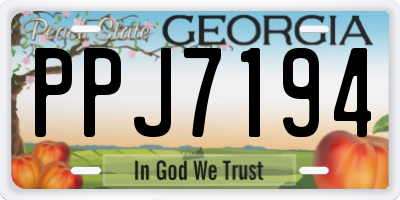 GA license plate PPJ7194