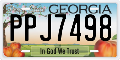GA license plate PPJ7498