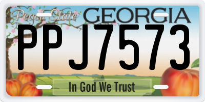 GA license plate PPJ7573