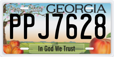 GA license plate PPJ7628