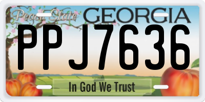 GA license plate PPJ7636