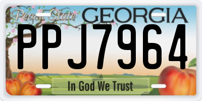 GA license plate PPJ7964