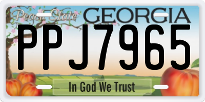 GA license plate PPJ7965