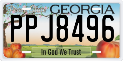 GA license plate PPJ8496