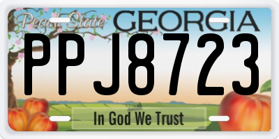 GA license plate PPJ8723