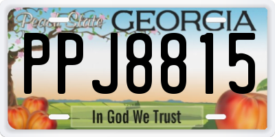 GA license plate PPJ8815