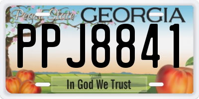 GA license plate PPJ8841