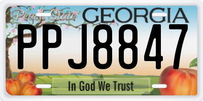 GA license plate PPJ8847