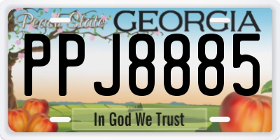 GA license plate PPJ8885