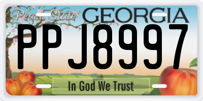 GA license plate PPJ8997